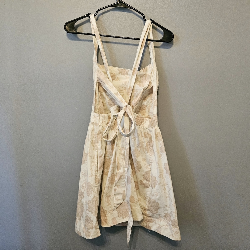 Free People Meet Me In Maui Printed Mini Dress Ivory Combo Floral XL - Picture 9 of 9